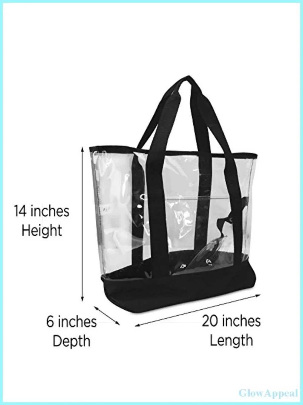 Large Clear PVC Tote Bag with Pouch - Shopping, Beach, Travel